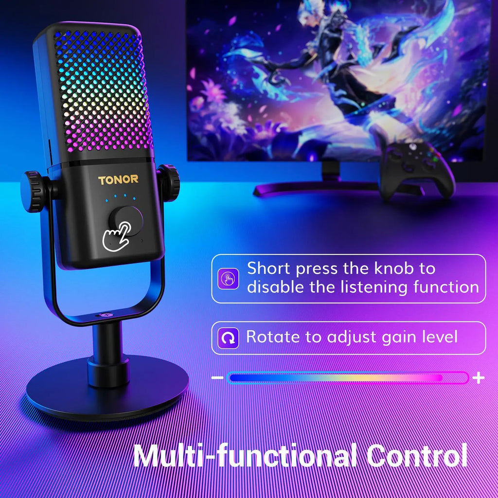 TONOR TCX3 Xbox Gaming Microphone - RGB Condenser Streaming Mic with Low Noise, Fast Charging, One Tap Mute, Compatible with Capture Card, 1.45 Pounds Cable Connection Durable,Summerwins Dealsforyoudays