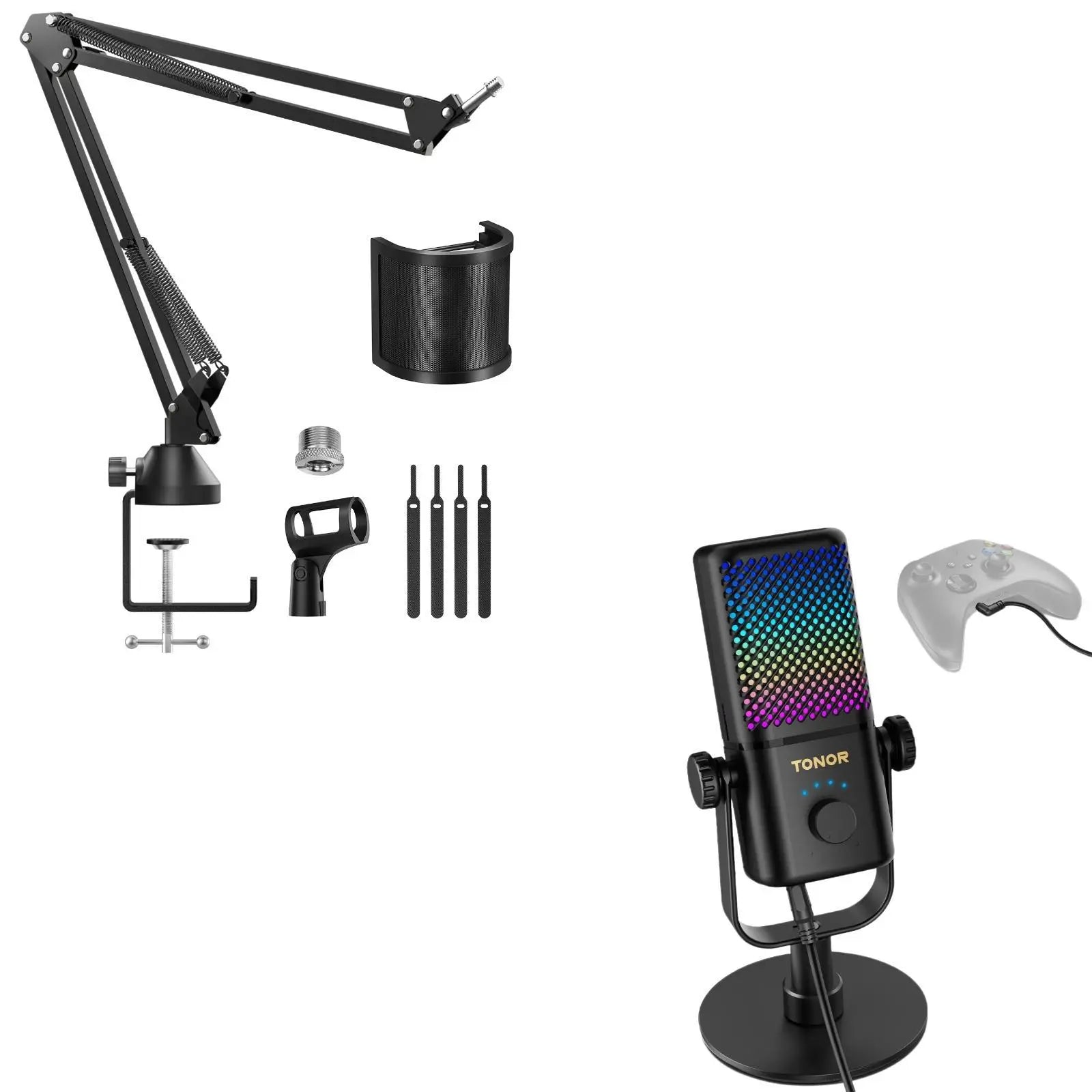 TONOR TCX3 Xbox Gaming Microphone - RGB Condenser Streaming Mic with Low Noise, Fast Charging, One Tap Mute, Compatible with Capture Card, 1.45 Pounds Cable Connection Durable,Summerwins Dealsforyoudays