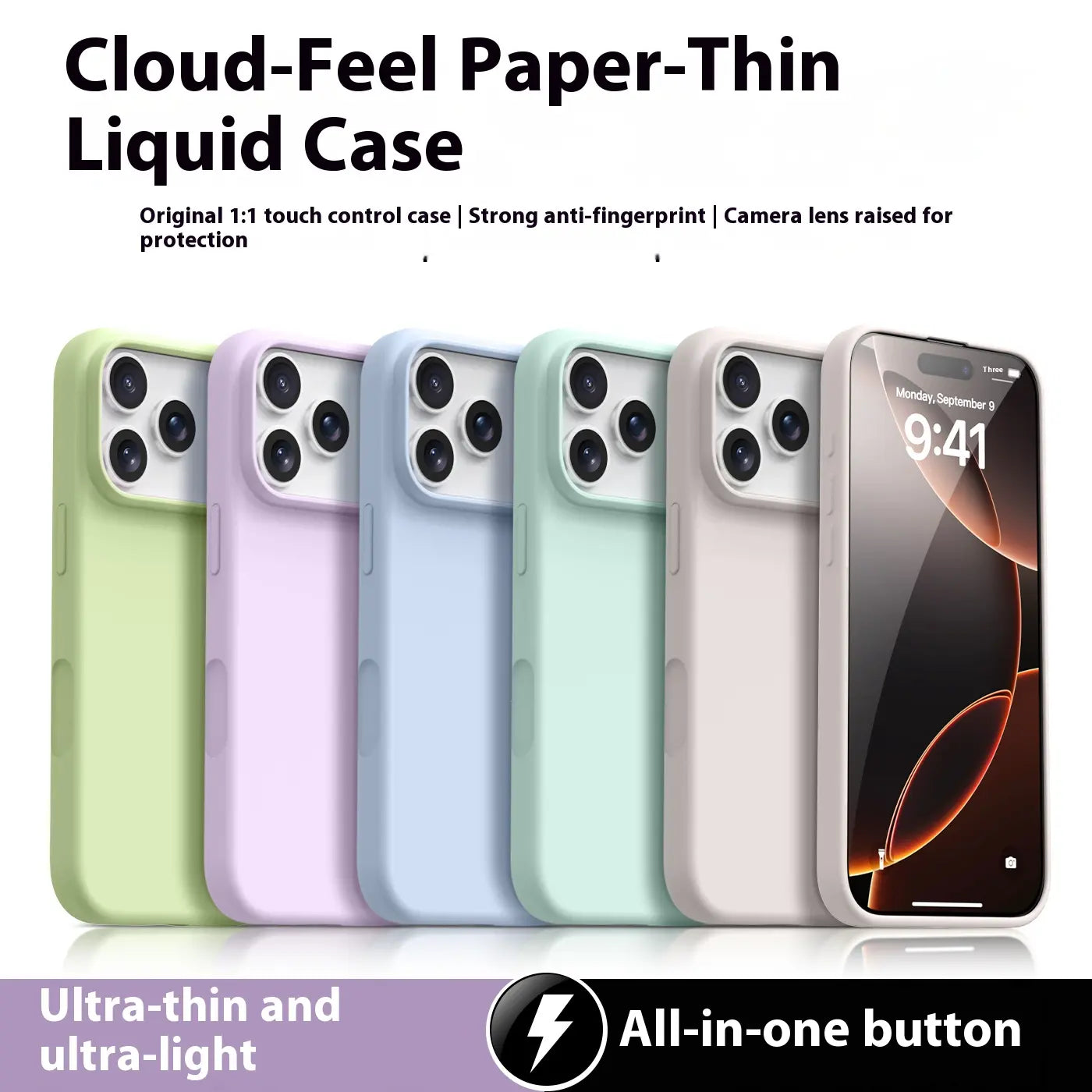 BASE MORE COVER Ultra - Thin Liquid Silicone Protective Iphone Case for Apple Iphone 13/14/15/16/17 Pro Max Accessories