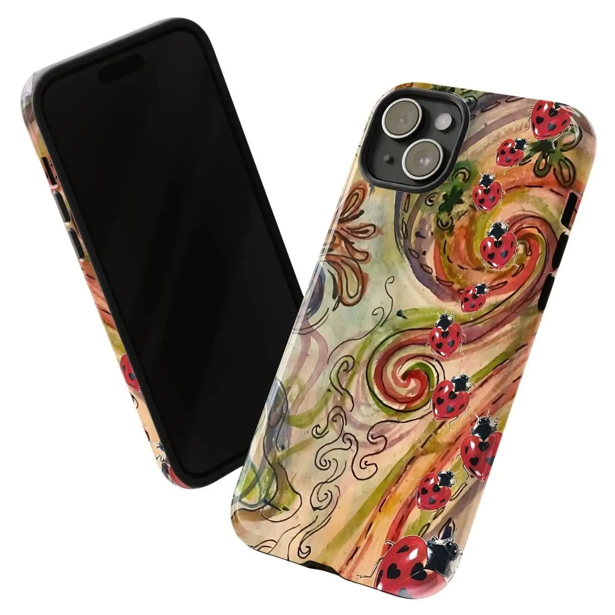 Magnetic Phone Case Magnetic Whimsigothic Ladybug Phone Case, Aesthetic Heart Wing Insect Collage Phone Case for IP 17 16 15 14 13 12 11 Pro Max XS, Goblincore Ladybug Tough Case, Fairycore Ladybug Gift for Women & Men Phone Cover Shockproof Wireless