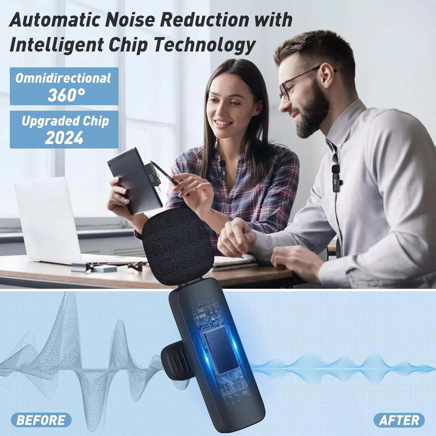 HITOZON 2.4G Wireless Lavalier Microphone for Mobile Phones - Android USB Type-C Plug-And-Play Lapel Mic, Omnidirectional Condenser for Video Recording, Podcasts, Vlogging Equipment with Reliable Audio,Summerwins