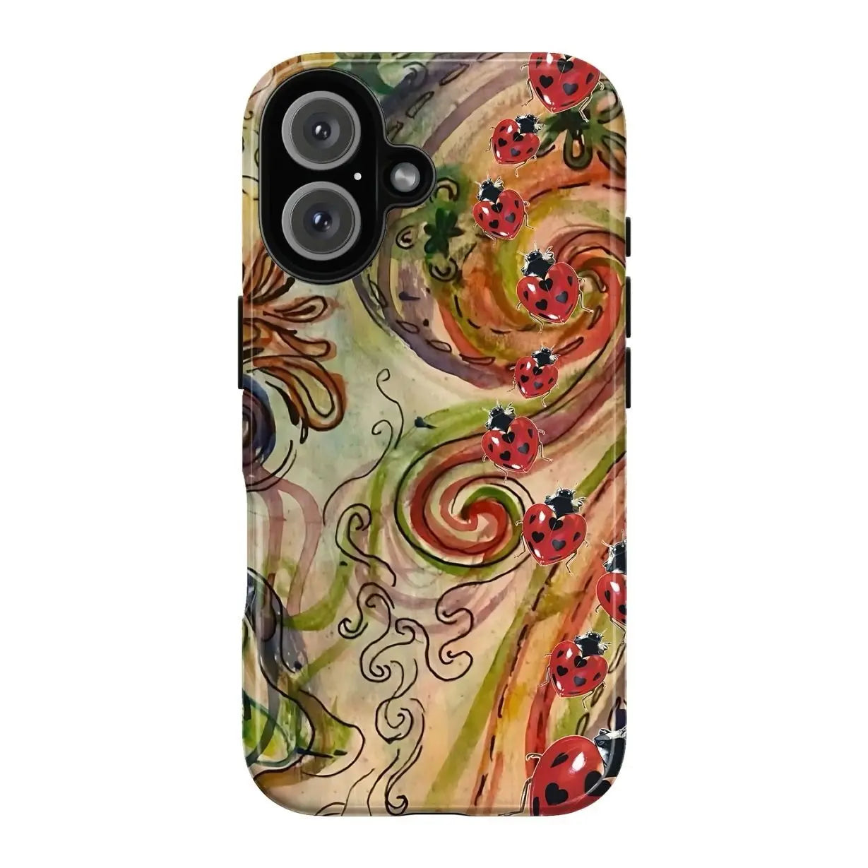 Magnetic Phone Case Magnetic Whimsigothic Ladybug Phone Case, Aesthetic Heart Wing Insect Collage Phone Case for IP 17 16 15 14 13 12 11 Pro Max XS, Goblincore Ladybug Tough Case, Fairycore Ladybug Gift for Women & Men Phone Cover Shockproof Wireless