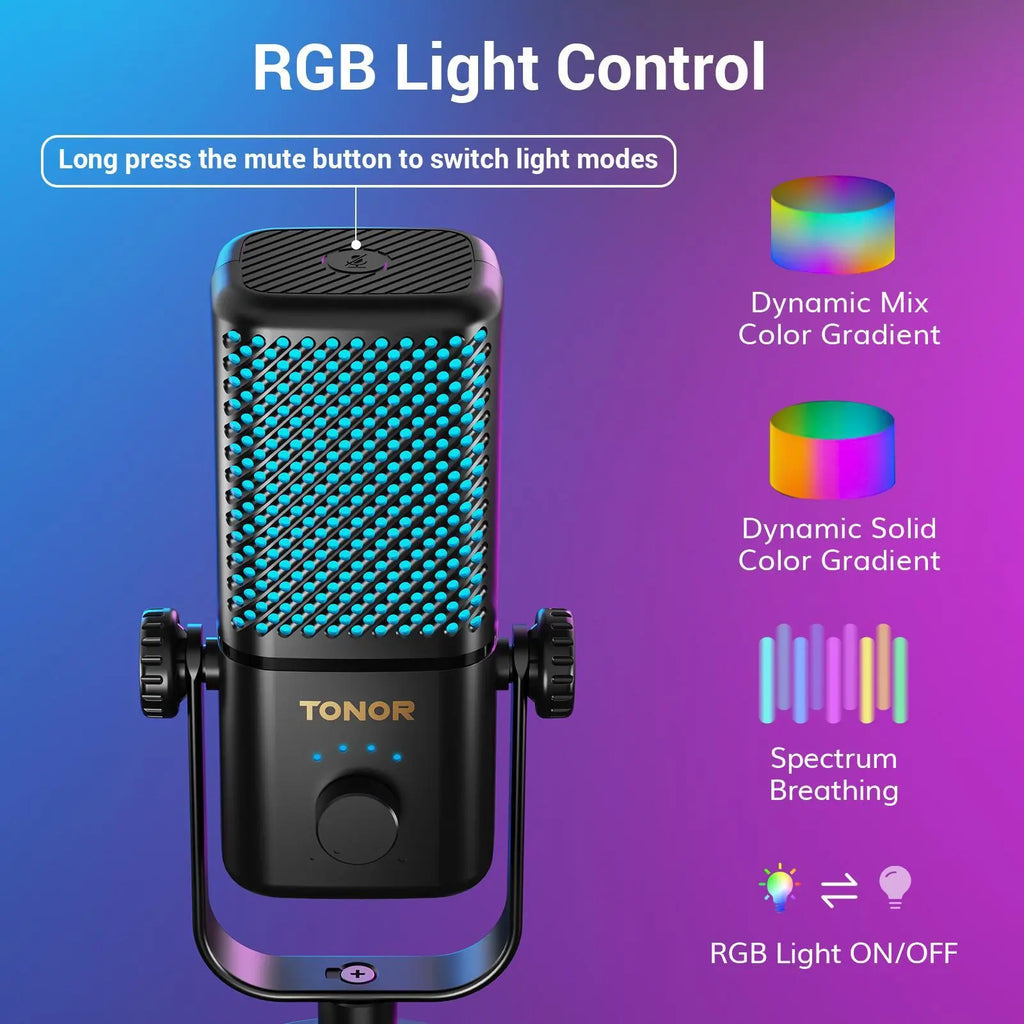 TONOR TCX3 Xbox Gaming Microphone - RGB Condenser Streaming Mic with Low Noise, Fast Charging, One Tap Mute, Compatible with Capture Card, 1.45 Pounds Cable Connection Durable,Summerwins Dealsforyoudays