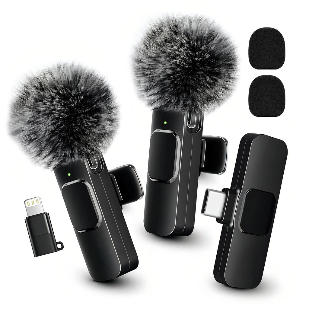 HITOZON Wireless Lavalier Microphone with Noise Reduction - Plug-And-Play Portable USB-C Lapel Mic for Iphone 15/16/17, Ipad, Android Smartphones, Camera Audio Recording - Mini Wireless Microphone Phone Accessories for Vlog, Youtube