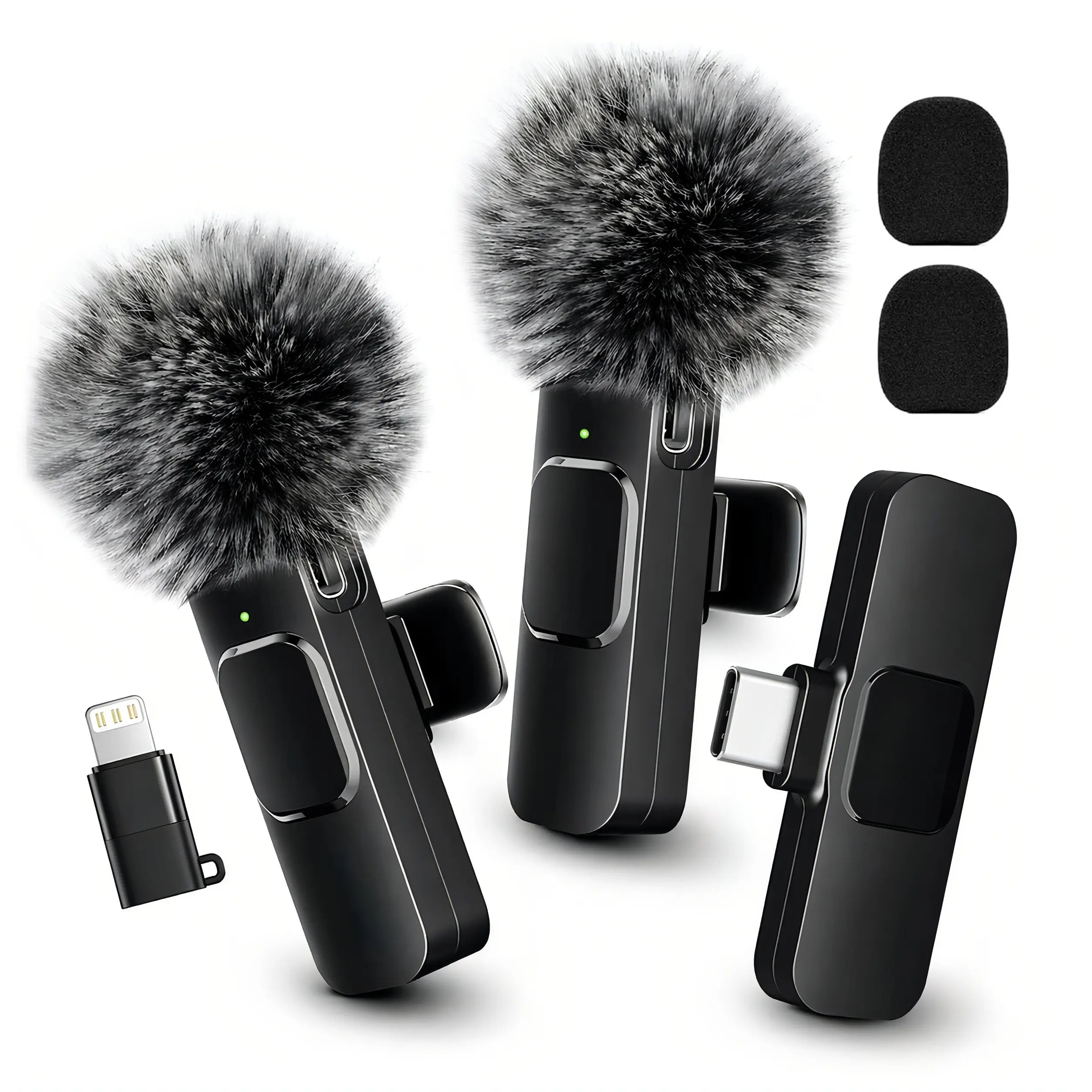 HITOZON Wireless Lavalier Microphone with Noise Reduction - Plug-And-Play Portable USB-C Lapel Mic for Iphone 15/16/17, Ipad, Android Smartphones, Camera Audio Recording - Mini Wireless Microphone Phone Accessories for Vlog, Youtube