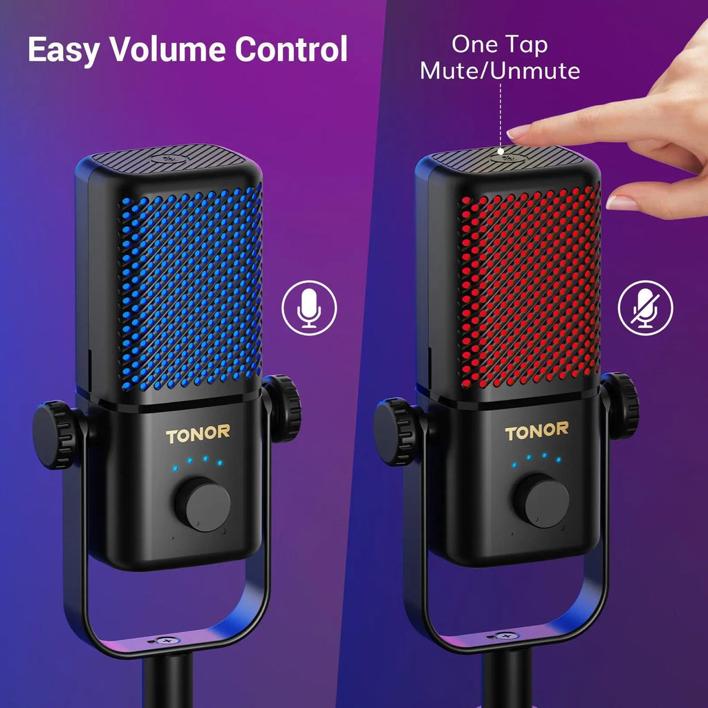 TONOR TCX3 Xbox Gaming Microphone - RGB Condenser Streaming Mic with Low Noise, Fast Charging, One Tap Mute, Compatible with Capture Card, 1.45 Pounds Cable Connection Durable,Summerwins Dealsforyoudays