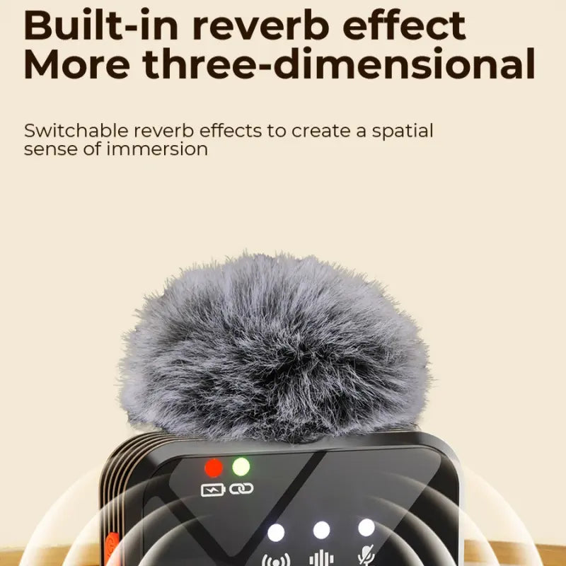 Versatile Wireless Lavalier Microphone Is Compatible with Android, Iphone, PC, and Cameras, and Can Be Used for Mobile Video Blogging, Interviews, and Live Streaming.