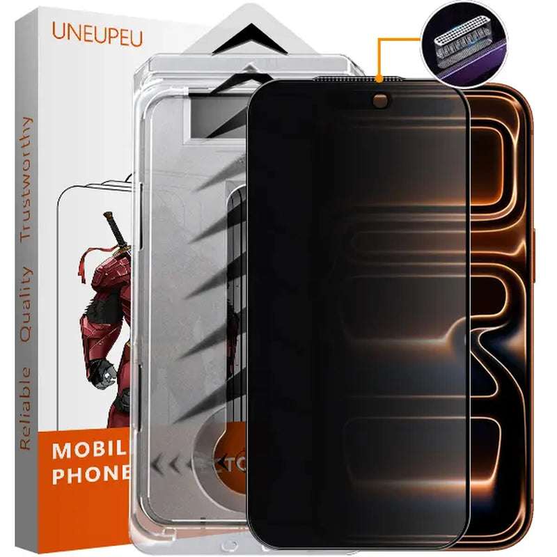 UNEUNPEU Matte Privacy Screen Protector for Iphone,Samsung : with Easy Installation Tool, anti Spy anti Glare Full Coverage Tempered Glass Film, Anti-Fingerprint, Case Friendly Smooth as Silk Protective Shockproof Cellphone