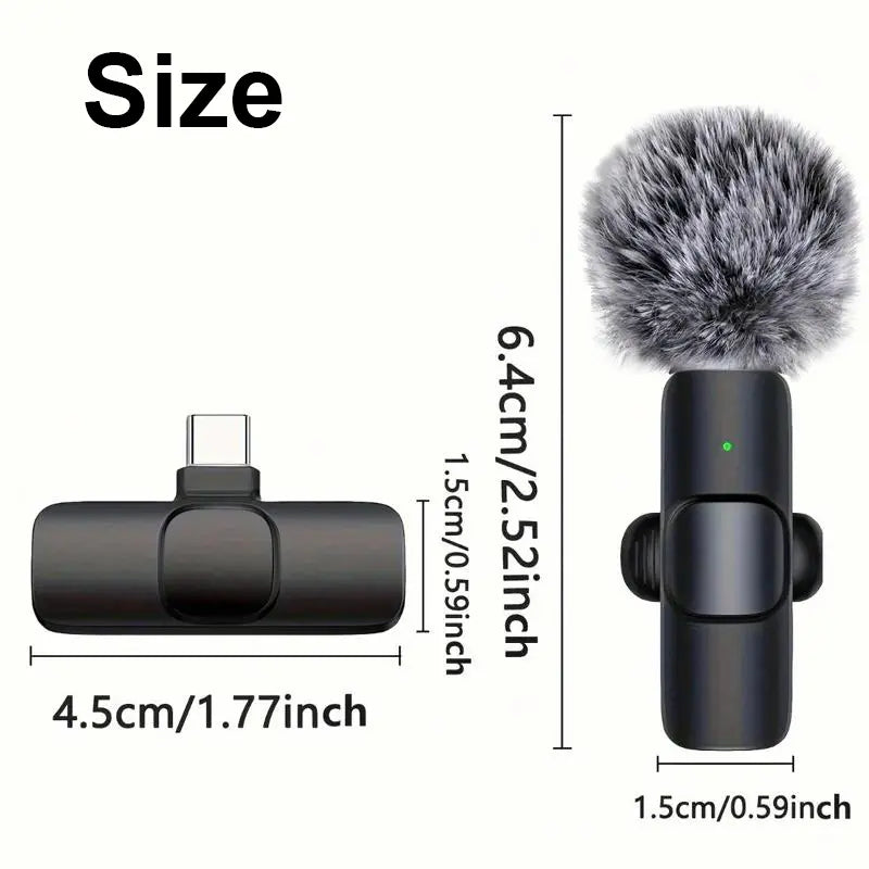 2-In-1 Wireless Mini Mic for Smartphone - Clear Stereo Audio Noise Reduction Vlogging Tool