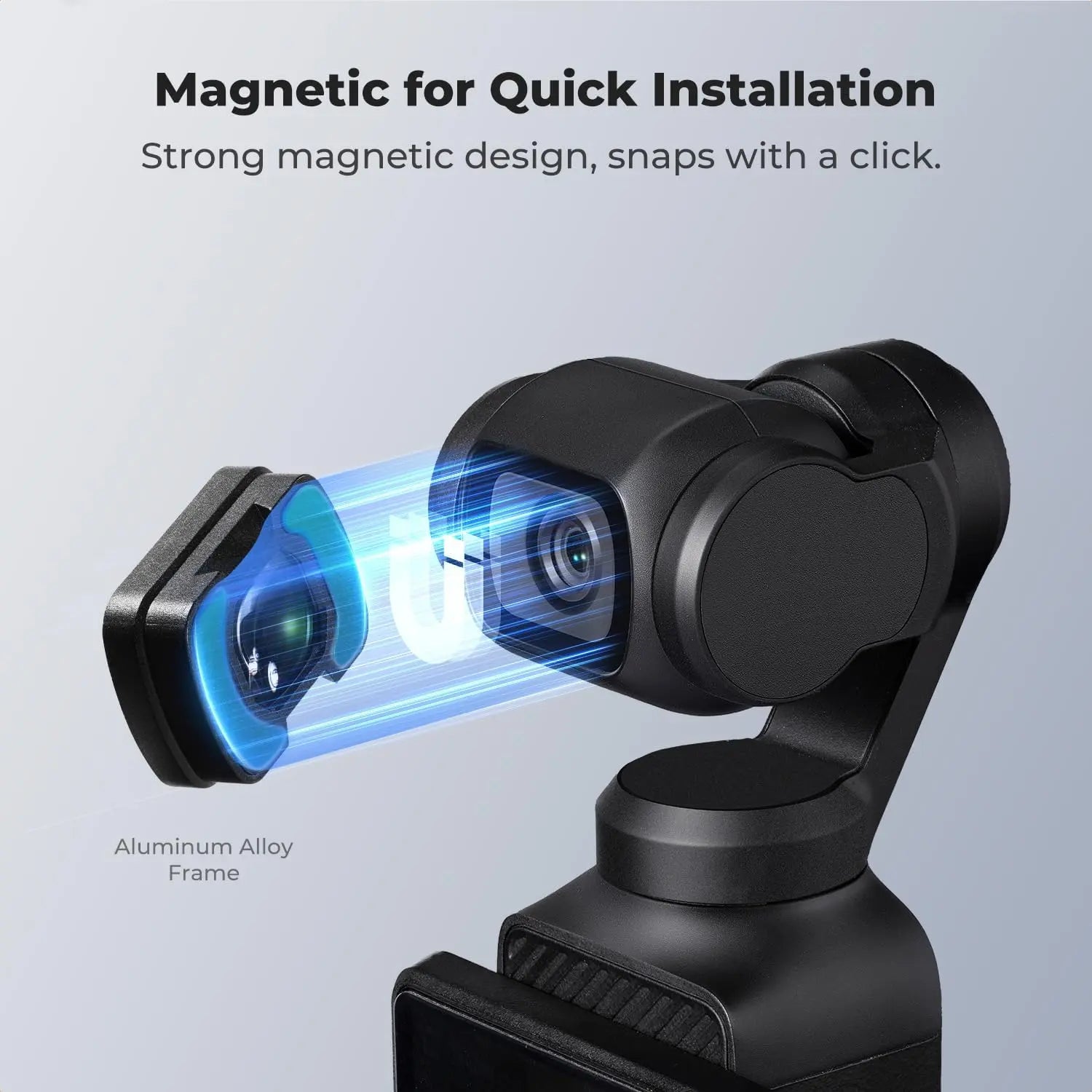 【Dealsforyoudays】K&F CONCEPT Magnetic Wide Angle Lens & 1/4 Black Diffusion Filter Set for DJI Osmo Pocket, Camera Accessories, 2-Pack, Magnetic Attach, Multi-Coated Optical Glass