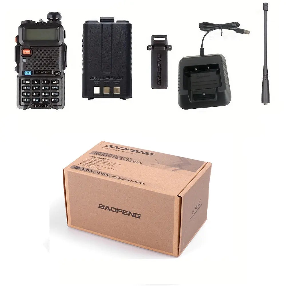 1Pack Baofeng 5W UV-5R Radio Ham Radio Handheld UV5R Long Range Dual Band 1800Mah USB Rechargeable Power Two Way Radio Walkie Talkies with 1800Mah Li-Ion Battery for Outdoor Sports Hunting Camping Survival Gea Supports CHIRP