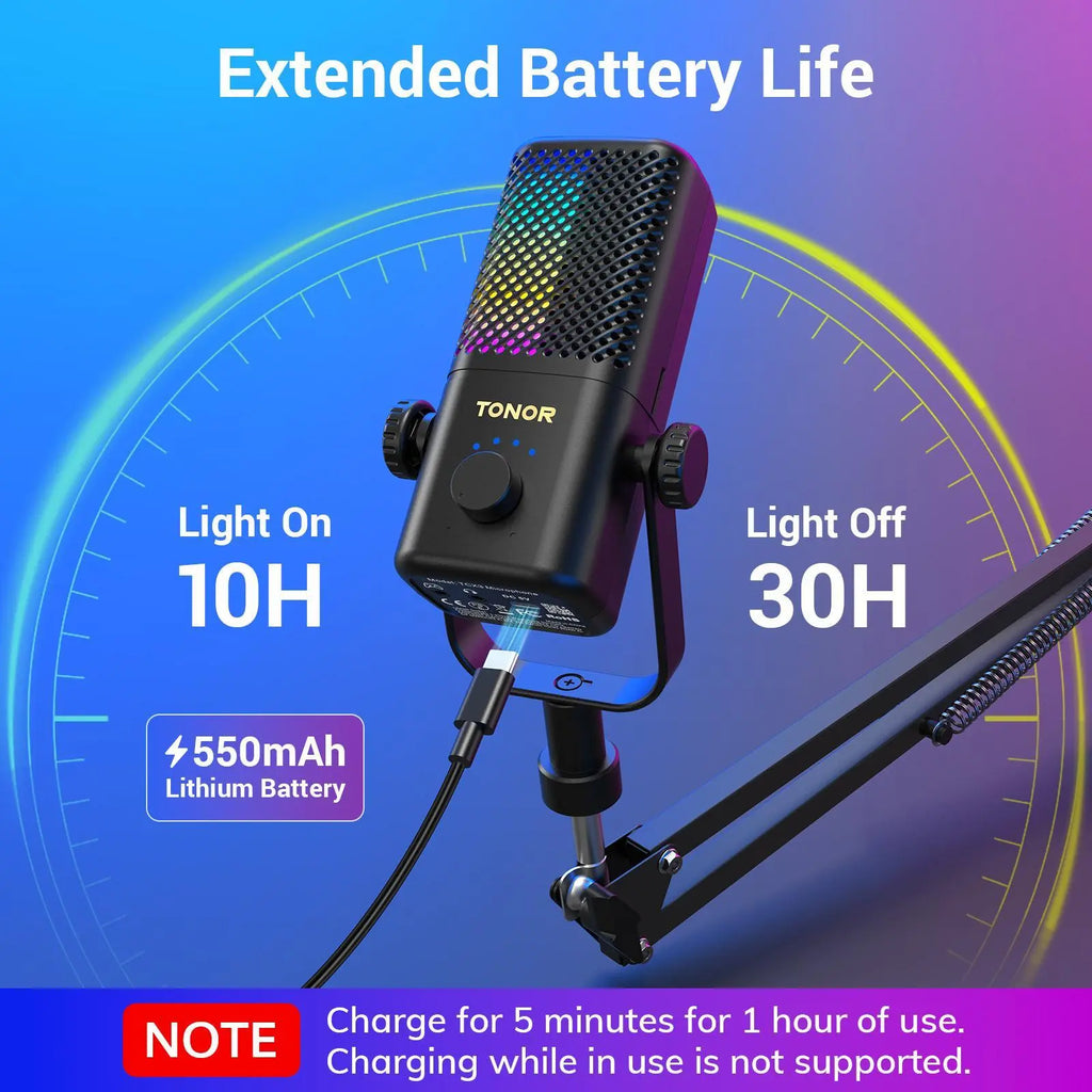 TONOR TCX3 Xbox Gaming Microphone - RGB Condenser Streaming Mic with Low Noise, Fast Charging, One Tap Mute, Compatible with Capture Card, 1.45 Pounds Cable Connection Durable,Summerwins Dealsforyoudays