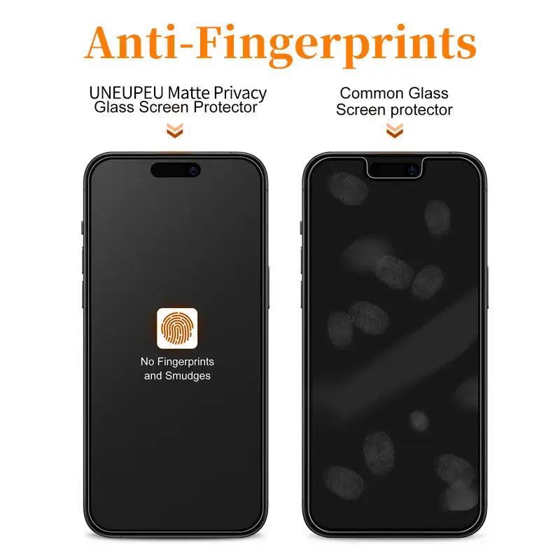 UNEUNPEU Matte Privacy Screen Protector for Iphone,Samsung : with Easy Installation Tool, anti Spy anti Glare Full Coverage Tempered Glass Film, Anti-Fingerprint, Case Friendly Smooth as Silk Protective Shockproof Cellphone