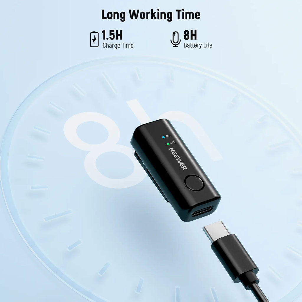 NEEWER Wireless Lavalier Microphone Bluetooth App Control, Compatible with Iphone Android 8Hrs Battery Vocal Enhancement Noise Cancellation Volume Adjustment Low Cut for Streaming Vlogging, KM23/KM23B/KM23C