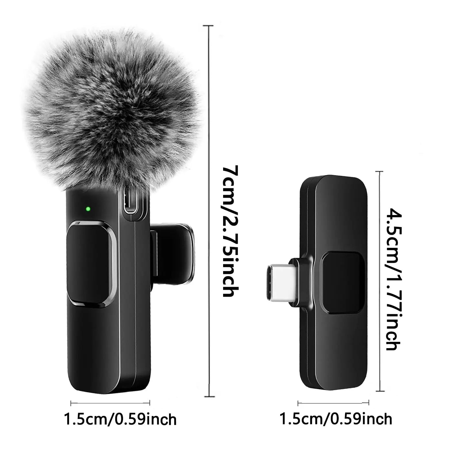 HITOZON Wireless Lavalier Microphone with Noise Reduction - Plug-And-Play Portable USB-C Lapel Mic for Iphone 15/16/17, Ipad, Android Smartphones, Camera Audio Recording - Mini Wireless Microphone Phone Accessories for Vlog, Youtube