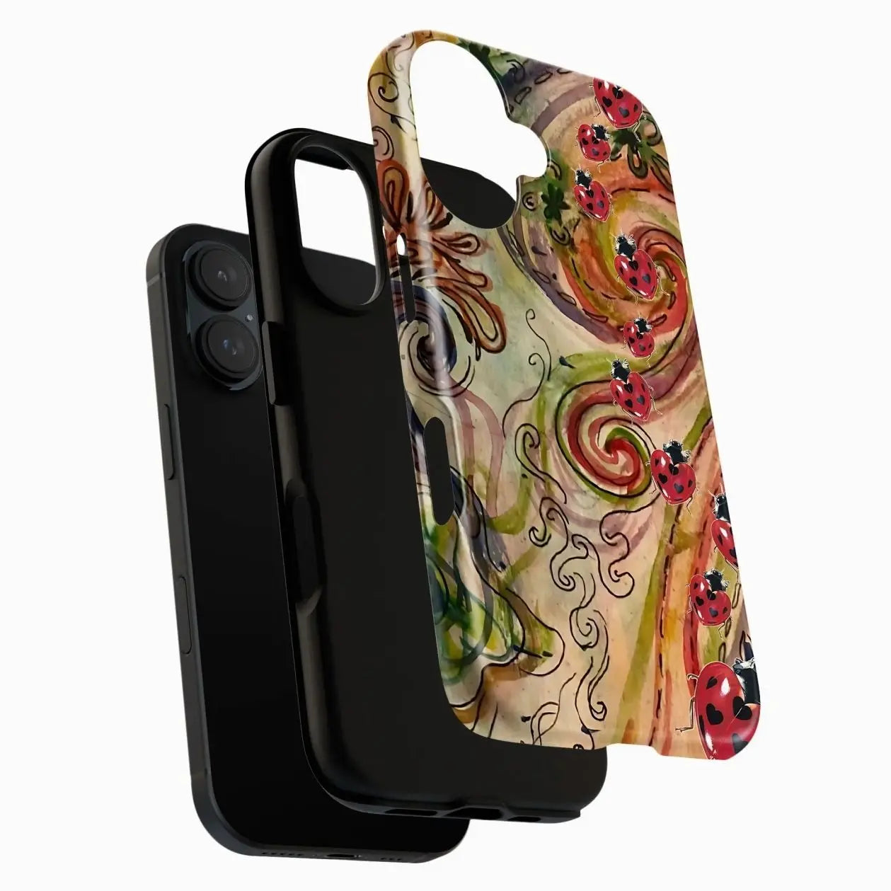 Magnetic Phone Case Magnetic Whimsigothic Ladybug Phone Case, Aesthetic Heart Wing Insect Collage Phone Case for IP 17 16 15 14 13 12 11 Pro Max XS, Goblincore Ladybug Tough Case, Fairycore Ladybug Gift for Women & Men Phone Cover Shockproof Wireless