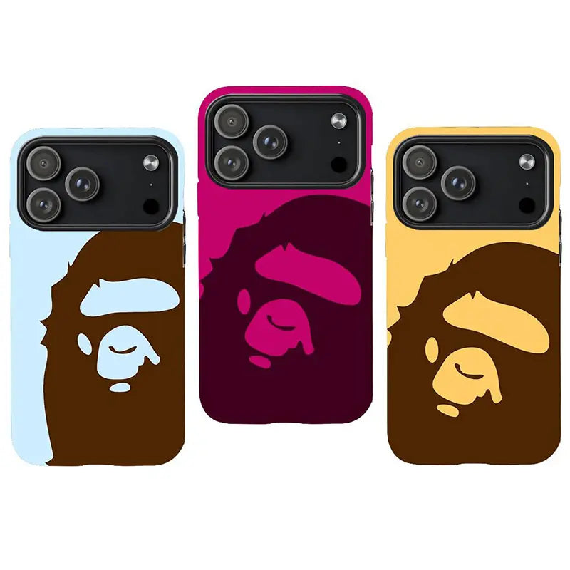BAPE Ape Head Smartphone Casing - Protective Accessory, Screen Protector Compatible with Iphone 11-17 Pro Max/Plus, Samsung Galaxy S23-25 Devices