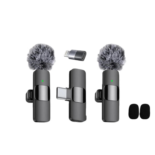 2-In-1 Wireless Mini Mic for Smartphone - Clear Stereo Audio Noise Reduction Vlogging Tool