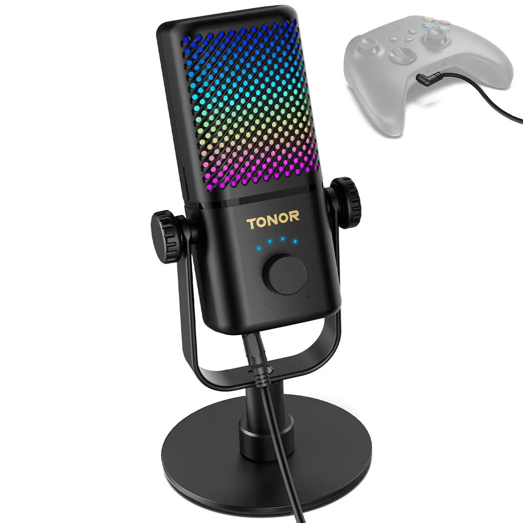 TONOR TCX3 Xbox Gaming Microphone - RGB Condenser Streaming Mic with Low Noise, Fast Charging, One Tap Mute, Compatible with Capture Card, 1.45 Pounds Cable Connection Durable,Summerwins Dealsforyoudays