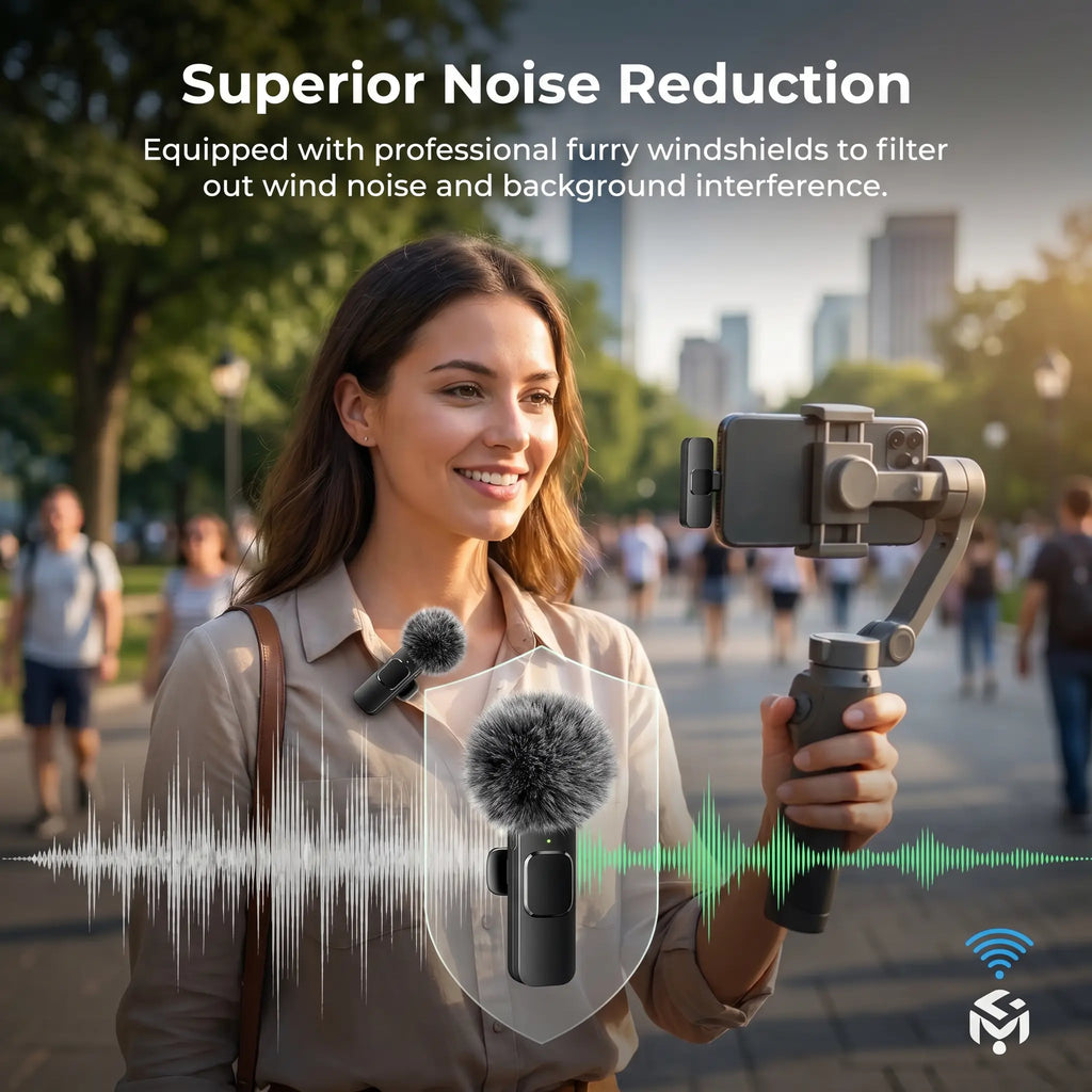 HITOZON Wireless Lavalier Microphone with Noise Reduction - Plug-And-Play Portable USB-C Lapel Mic for Iphone 15/16/17, Ipad, Android Smartphones, Camera Audio Recording - Mini Wireless Microphone Phone Accessories for Vlog, Youtube